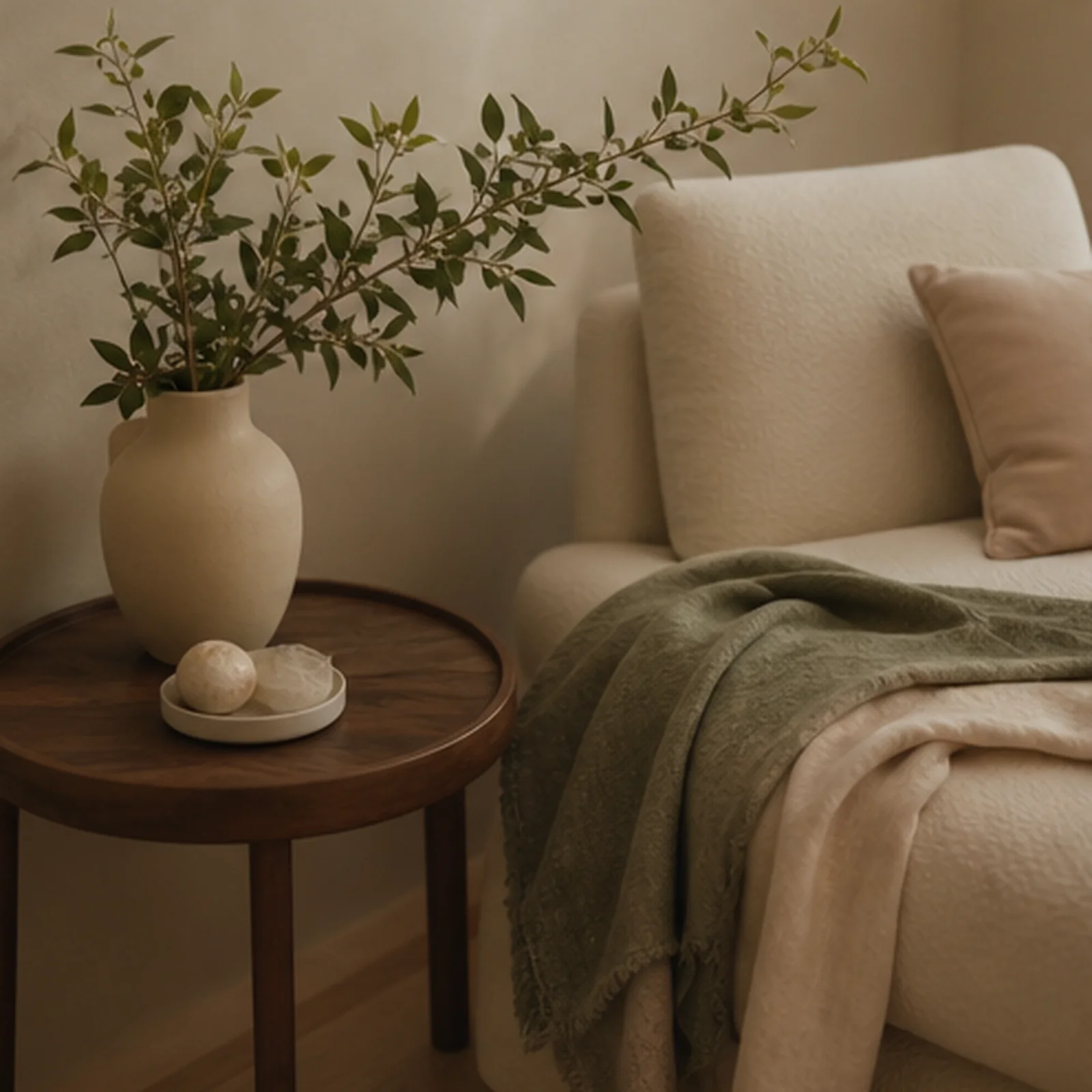 Soft treatment-room detail for breast-health and postpartum support.